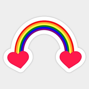 Valentine's day. Love red heart with gay rainbow. Sticker